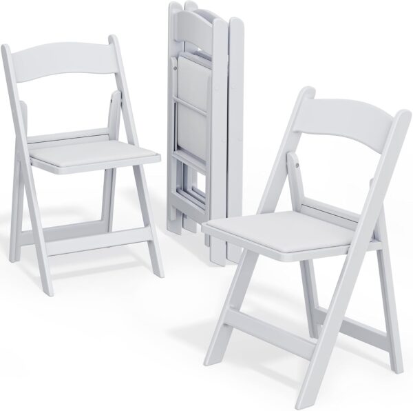 White Resin Folding Chair for Events, Weddings, Parties, Picnics (550 lbs)