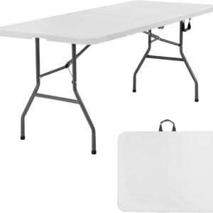 White Folding Table (6FT) for Parties, Wedding, BBQ, Camping